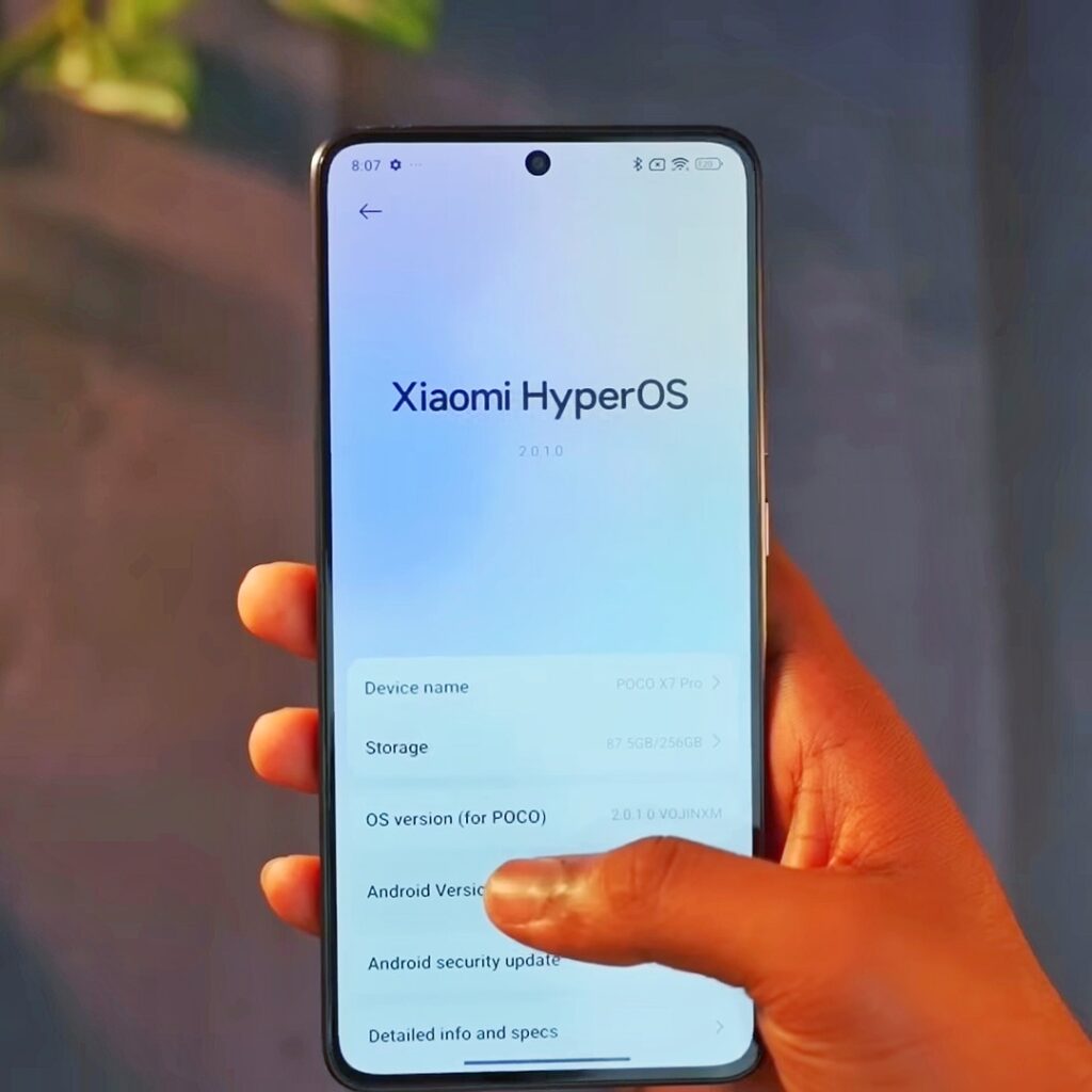 poco x7 pro battery and os