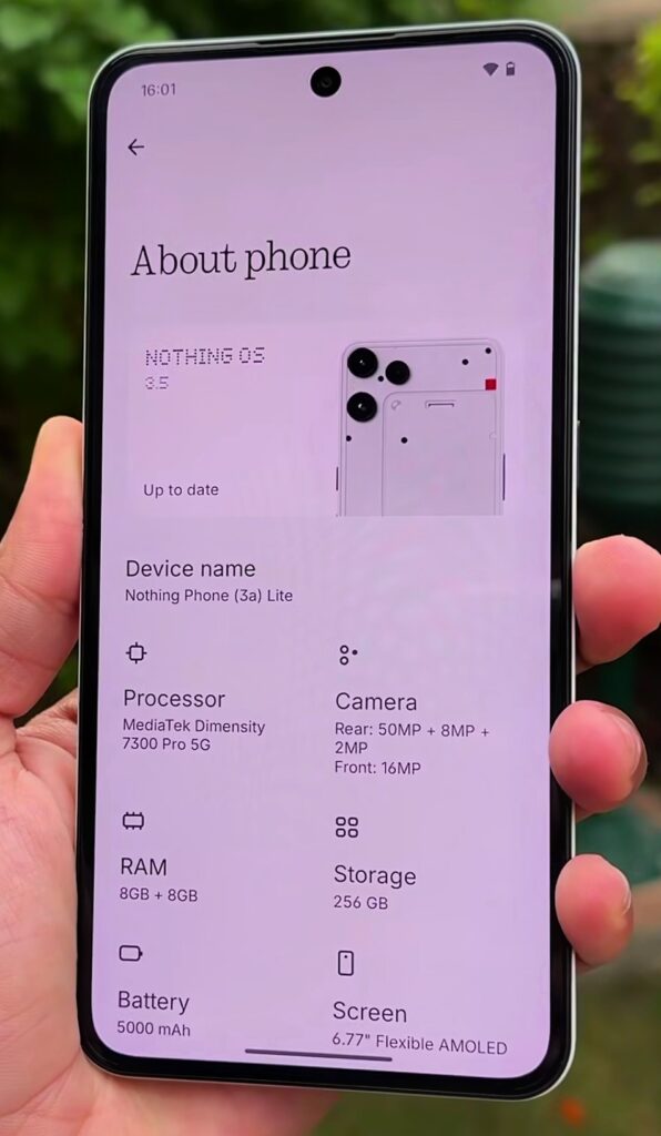 nothing phone 3 a lite processor
